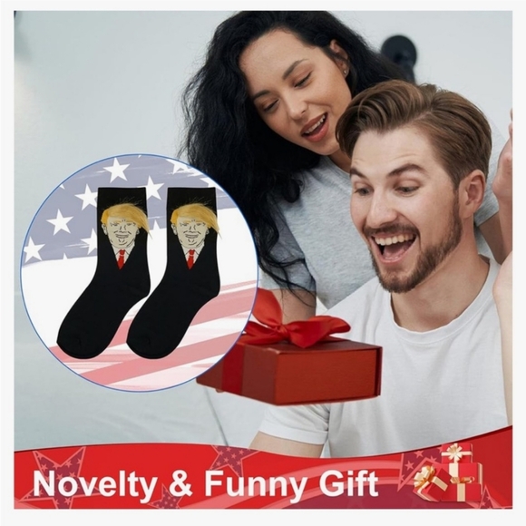Novelty Socks Trump with Hilarious Fuzzy Hair NIP - Picture 2 of 5